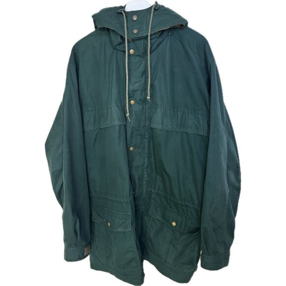 Vintage EDDIE BAUER Mountain Parka Men's XL Green Wool Lined Western Outdoors - Picture 1 of 9